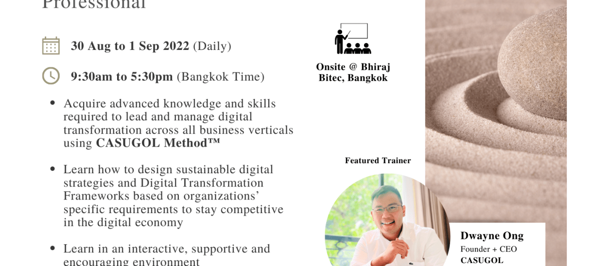 LAST 3 SLOTS! Register Now! Certified Digital Transformation Professional in Bangkok, Thailand